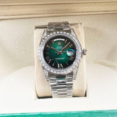 ROLEX Day-date Replica with Green Dial Citizen 8215 Movement 41MM Green Dial Watch with Diamonds
